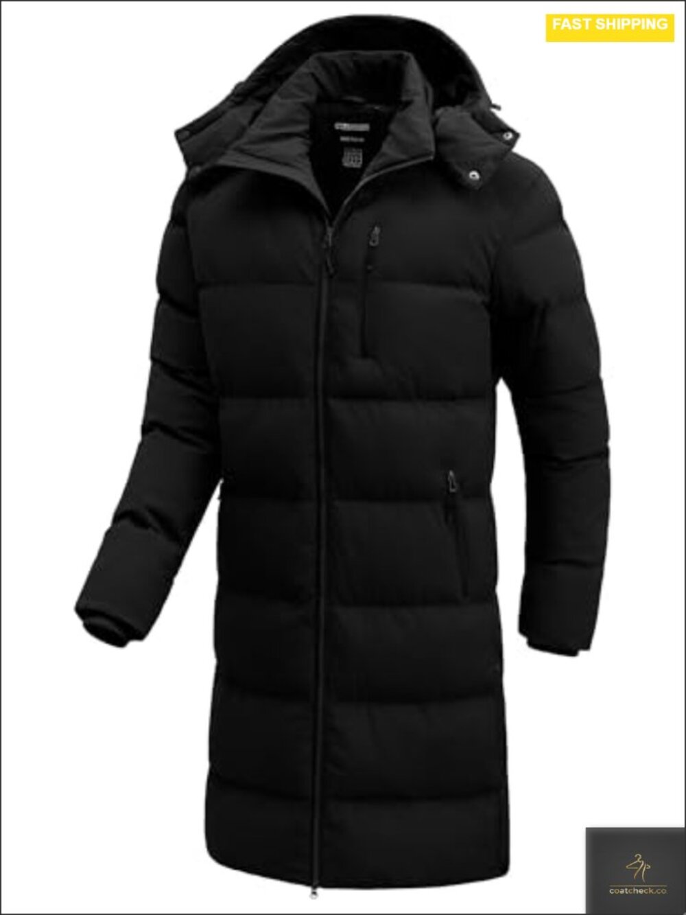 Men's Extra Long Waterproof 100% Polyester Puffer Parka Jacket with Removable